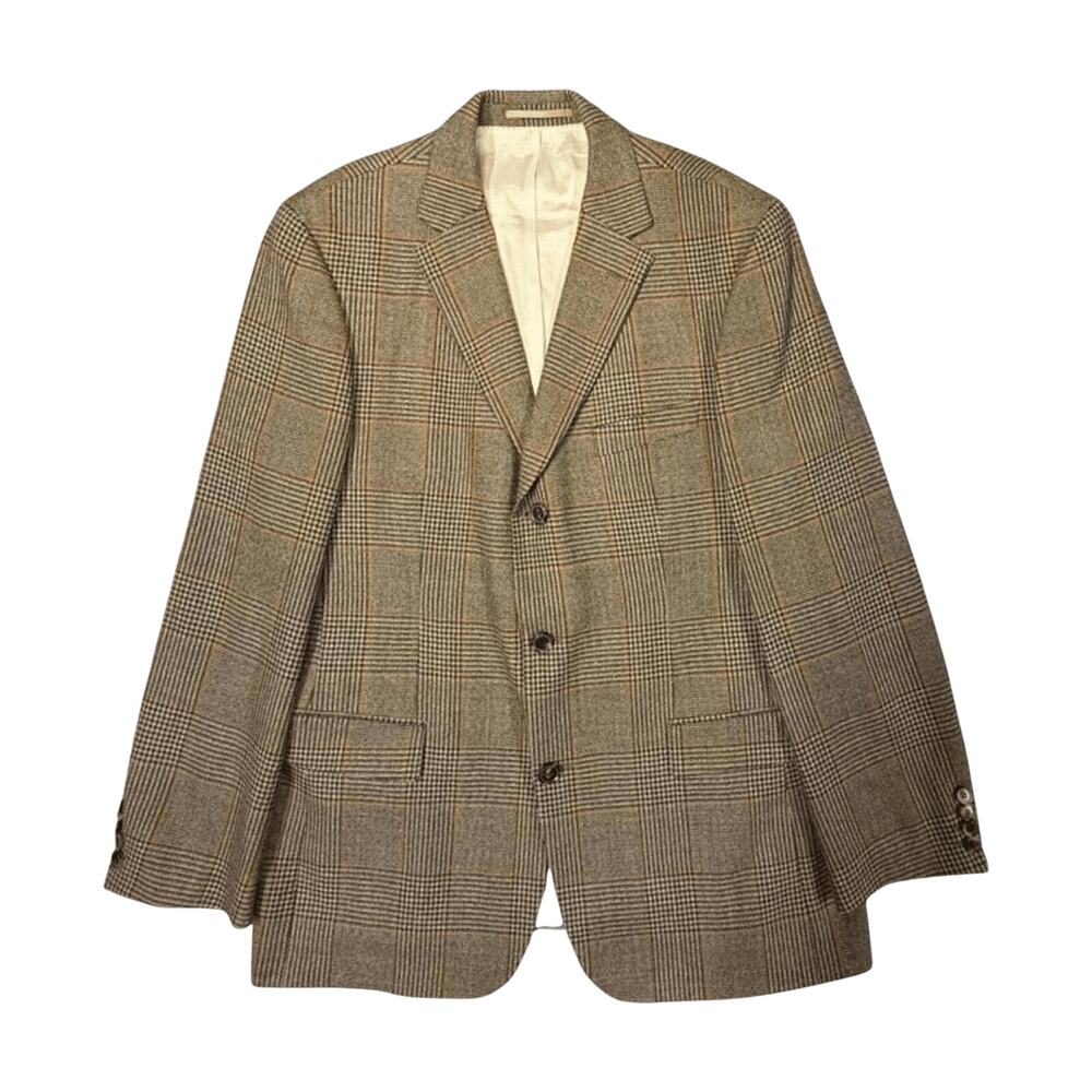 Hugo Boss‎ Blazer Wool Tweed Overcoat Brown L
